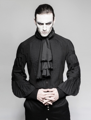 Black Gothic Gentleman Blouse with Necktie 