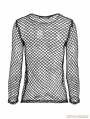 Black Gothic Sexy grid T-Shirt for Women