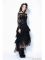 Black Gothic Punk Messy Mesh and Lace Skirt