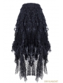 Black Gothic Punk Messy Mesh and Lace Skirt