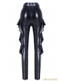 Black Gothic Sexy Flounce Legging Pants for Women