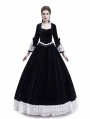 Black Velvet Civil War Queen Theatrical Victorian Costume Dress