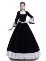 Black Velvet Civil War Queen Theatrical Victorian Costume Dress