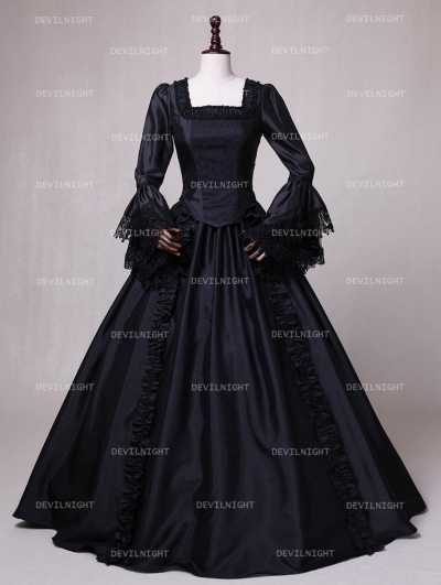 Black Ball Gown Theatrical Victorian Costume Dress