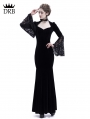 Black Velvet Dark Queen Morticia Addams Gothic Victorian Dress