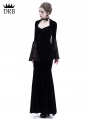 Black Velvet Dark Queen Morticia Addams Gothic Victorian Dress