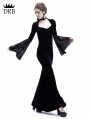 Black Velvet Dark Queen Morticia Addams Gothic Victorian Dress