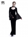 Black Velvet Dark Queen Morticia Addams Gothic Victorian Dress