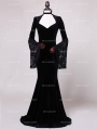 Black Velvet Dark Queen Morticia Addams Gothic Victorian Dress