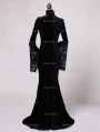 Black Velvet Dark Queen Morticia Addams Gothic Victorian Dress