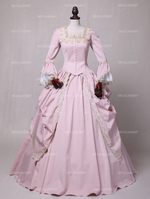 Pink Marie Antoinette Masked Ball Victorian Costume Dress