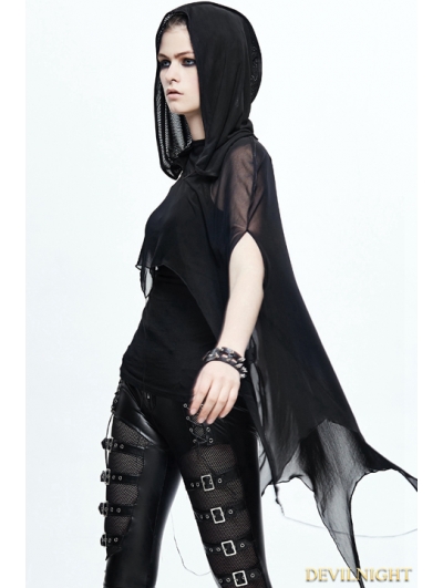 Black Gothic Bat Style Hooded Cape for Women