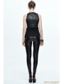 Black PU Gothic Pocket Top Vest for Women