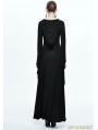 Black Gothic Witch Hooded High-Low Dress