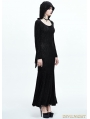Black Pattern Gothic Witch Long Hooded Dress