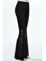 Black Gothic Cross Lace Bell-Bottomed Pants for Women