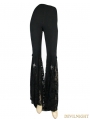 Black Gothic Cross Lace Bell-Bottomed Pants for Women