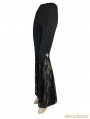 Black Gothic Cross Lace Bell-Bottomed Pants for Women