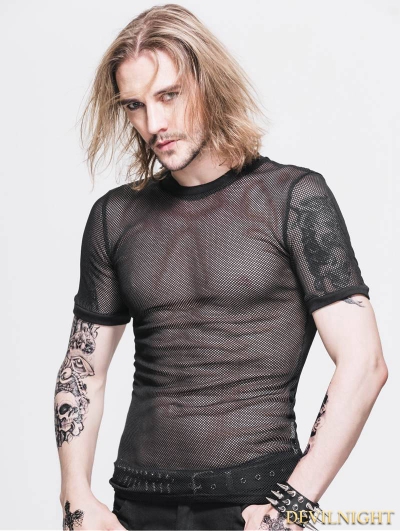 Black Gothic Net Mens Short Sleeves T-Shirt