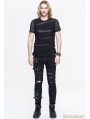 Black Gothic Net Short Sleeves T-Shirt for Men