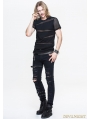 Black Gothic Net Short Sleeves T-Shirt for Men