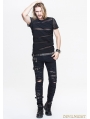 Black Gothic Net Short Sleeves T-Shirt for Men