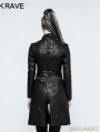 Black Gothic Handsome Punk Long PU Coat for Women