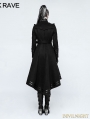 Black Gothic Military Uniform Worsted Long Coat for Women