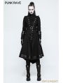 Black Gothic Military Uniform Worsted Long Coat for Women