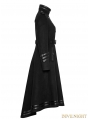 Black Gothic Military Uniform Worsted Long Coat for Women