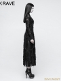 Black Gothic Retro Lace Rope Dress 