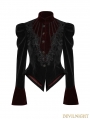 Black and Red Gothic Scissor-tail Dress Jacket for Women