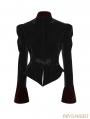 Black and Red Gothic Scissor-tail Dress Jacket for Women