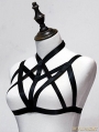 Black Hollow Out Gothic Harness Elastic Cage Bra