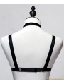 Black Hollow Out Gothic Harness Elastic Cage Bra