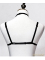 Black Gothic Harness Elastic Cupless Bra