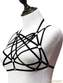 Black Gothic Harness Elastic Cage Bra