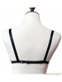 Black Elastic Gothic Sexy Harness Cupless Bra