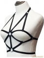 Black Elastic Gothic Harness Cage Cupless Bra