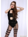 Black Gothic Leather Belt Harness Thigh Sock Garter