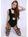 Black Gothic Leather Belt Harness Thigh Sock Garter