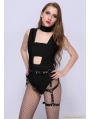 Black Gothic Leather Waist Belt Harness Thigh Sock Garter