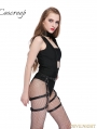 Black Gothic Leather Thigh Sock Garter