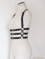 Unisex Black Suspenders Belts Leather Body Bondage Harness