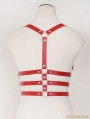 Red Suspenders Belts Leather Body Bondage Harness