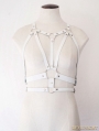 White Gothic Leather Body Bondage Belt Harness