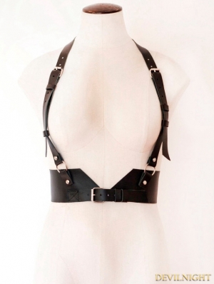 Black Leather Gothic Belt Body Harness