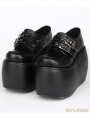 Black Gothic Punk PU Leather Buckle Belt Platform Shoes