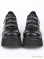 Black Gothic Punk PU Leather Zippers Platform Shoes