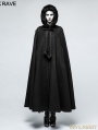 Black Winter Gothic Long Fur Cloak for Women